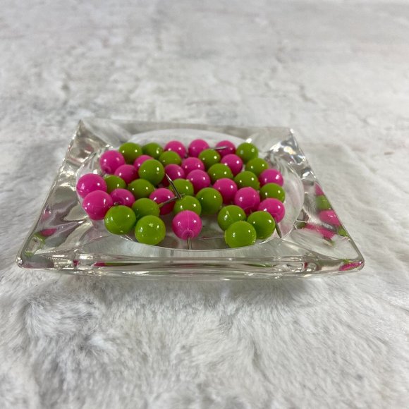 Vintage Clear Flat Glass Ashtray, Square, Mint Small Deco - Picture 3 of 5